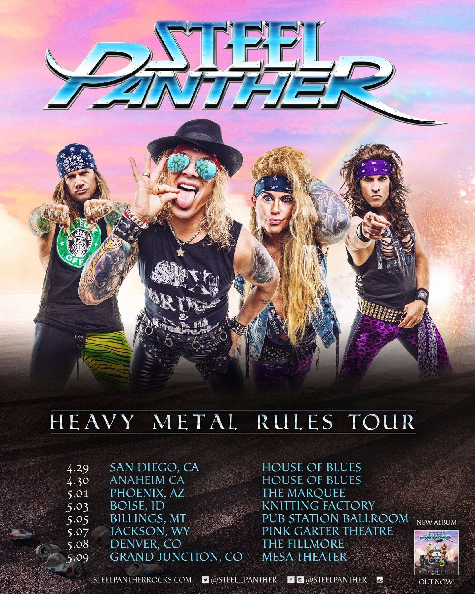 NEW DATES ANNOUNCED on the Heavy Metal Rules Tour!! Steel Panther